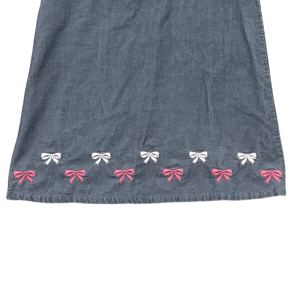 Gymboree Girls gray Corduroy Dress with Bows & Back Bow Detail Size‎ 10